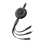 Kép 1/2 - 3in1 USB to USB-C / Lightning / Micro USB Cable, Mcdodo CA-5220, 1.2m (Black)