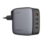 Kép 1/5 - LDNIO Q408 100W USB-A + 3x USB-C mains charger (black)