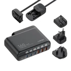 Kép 1/4 - Power charger with display 140W LDNIO A6140C 3x USB-A + 3x USB-C, US/UK/EU (black)