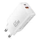 Kép 1/2 - Wall charger USB-C+USB-A 65W Essager GaN (white)