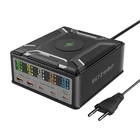 Kép 1/2 - BlitzWolf BW-S28 asztali töltő, 2xUSB-A, 3xUSB-C (fekete)