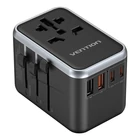 Kép 1/3 - Vention FJFB0 GaN 2xUSB-C 2xUSB-A Universal Travel Adapter 65W (black)