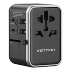 Kép 2/3 - Vention FJFB0 GaN 2xUSB-C 2xUSB-A Universal Travel Adapter 65W (black)