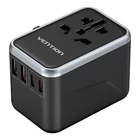 Kép 3/3 - Vention FJFB0 GaN 2xUSB-C 2xUSB-A Universal Travel Adapter 65W (black)