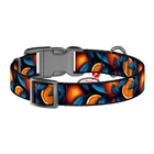 Kép 4/4 - Waudog "Oranges" nylon dog collar with QR code, size M