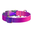 Kép 3/4 - Waudog gradient nylon dog collar with QR code, purple , size XL