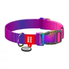 Kép 2/4 - Waudog gradient nylon dog collar with QR code, purple , size M
