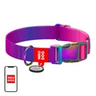Kép 1/4 - Waudog gradient nylon dog collar with QR code, purple , size M
