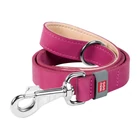 Kép 1/2 - WAUDOG natural leather dog leash 25 mm wide, 122 cm long pink