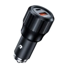 Kép 1/2 - Choetech 63W Dual USB-C 45w + USB-A 18w gyors autós töltő (fekete)