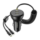 Kép 1/8 - 60W Baseus USB-C autós töltő + Lightning kábel (fekete)