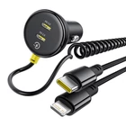 Kép 3/8 - 60W Baseus USB-C autós töltő + Lightning kábel (fekete)