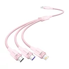 Kép 1/2 - USB 2.0 A és 3 az 1-ben 6A kábel Vention CTRPG 1.5M (rózsaszín)