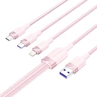 Kép 2/2 - USB 2.0 A és 3 az 1-ben 6A kábel Vention CTRPG 1.5M (rózsaszín)