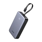 Kép 1/3 - Powerbank 20000mAh Ugreen PB505, USB + USB-C, beépített kábel, 20W (szürke)