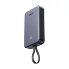 Kép 3/3 - Powerbank 20000mAh Ugreen PB505, USB + USB-C, beépített kábel, 20W (szürke)