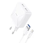 Kép 1/6 - Foneng EU50 GaN töltő, 35W 2x USB-C-Lightning (fehér)