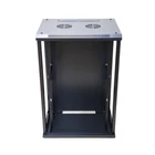 Kép 2/5 - Extralink szafa wisz 19\" 15U 450mm d szklane czarna Falra szerelhető állvány Fekete