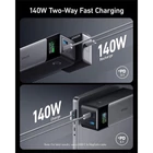 Kép 2/6 - ANKER Powerbank GaNPrime 24000mAh, 140W, USB-C Input/Output, USB-A+USB-C Output, fekete - A1289011
