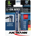 Kép 1/6 - ANSMANN 18650 Li-ion 3400mAh védett akkumulátor USB töltéssel