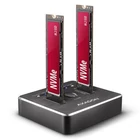 Kép 1/8 - AXAGON ADSA-M2C USB-C 3.2 M. 2 fekete dual dokkoló állomás