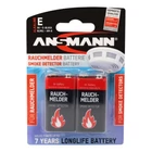 Kép 2/3 - ANSMANN 9V elem 6LR61 füstjelzőbe 2db/bliszter
