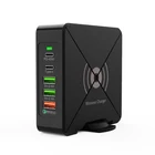Kép 1/2 - BLACKBIRD Hálózati töltő X8-W PD75W 3xUSB + 2xUSB-C + Vezeték Nélküli töltés