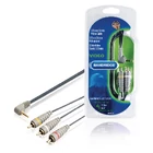 Kép 2/5 - Kompozit Videó Kábel 3.5 mm-es Dugasz - 3x RCA Dugó 2.00 m Kék