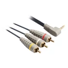 Kép 4/5 - Kompozit Videó Kábel 3.5 mm-es Dugasz - 3x RCA Dugó 2.00 m Kék