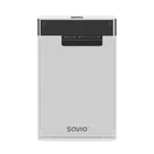 Kép 1/6 - Savio 2.5" External HDD/SSD enclosure, USB 3.0, transparent, AK-66