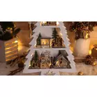 Kép 4/7 - LED karácsonyi fenyő tájképpel, fehér, fa, elemes (X22091)  Timer 6+18h,13LED, 3000K, 2xAA