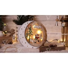 Kép 1/3 - LED karácsonyi hold,hóember,fa,elemes (X23019)  Timer 6+18h,6LED, 3000K, 2xAAA