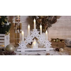 Kép 1/5 - LED karácsonyi gyertyapiramis,csillag,fa,fehér,elemes(X22099)  Timer 6+18h,5LED, 3000K, 2xAA