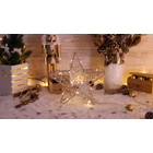 Kép 1/4 - LED karácsonyi csillag, arany,fém, elemes (X22034)  Timer 6+18h, 20LED, 3000K, 2xAA