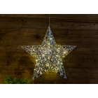 Kép 1/3 - LED karácsonyi ablakdísz, csillag, fém, elemes (X22046)  Timer 6+18h, 30LED, 3000K, 3xAA