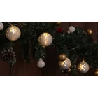 Kép 1/6 - LED karácsonyi lánc, gömb, hópehely, fehér, elemes (X22064)  Timer 6+18h,10LED, 3000K, 2xAA
