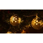 Kép 3/6 - LED karácsonyi lánc, gömb, hópehely, fehér, elemes (X22064)  Timer 6+18h,10LED, 3000K, 2xAA