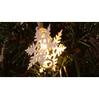 Kép 3/6 - LED karácsonyi lánc, hópehely,fehér, fém, elemes (X22056)  Timer 6+18h,10LED, 3000K, 2xAA