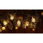 Kép 2/6 - LED karácsonyi lánc, hópehely,fehér, fém, elemes (X22056)  Timer 6+18h,10LED, 3000K, 2xAA