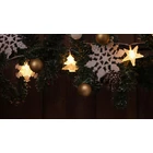 Kép 1/5 - LED karácsonyi lánc, hópehely,fa, csillag, elemes (X22047)  Timer 6+18h, 10LED, 3000K, 2xAA