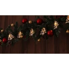 Kép 1/5 - LED karácsonyi lánc, fenyő, szarvas, fa, elemes (X22055)  Timer 6+18h,10LED, 3000K, 2xAA