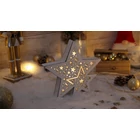 Kép 2/5 - LED karácsonyi csillag, fa, elemes (X22040)  Timer 6+18h, 6LED, 3000K, 2xAAA