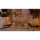 Kép 2/4 - LED karácsonyi fenyő, ezüst, fém, elemes (X22037)  Timer 6+18h,15LED, 3000K, 2xAA