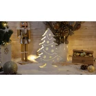 Kép 1/5 - LED karácsonyi fenyő, fehér, fa, elemes (X22100)  Timer 6+18h,7LED, 3000K, 2xAA