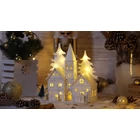 Kép 2/4 - LED karácsonyi templom, fa, elemes (X22084)  Timer 6+18h,10LED, 3000K, 3xAA