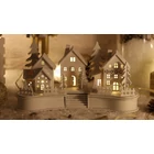 Kép 2/4 - LED karácsonyi falu, fa, fehér, elemes (X22082)  Timer 6+18h,6LED, 3000K, 2xAA