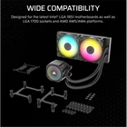 Kép 7/8 - CORSAIR CPU hűtő NAUTILUS 240 RS ARGB Liquid CPU Cooler (vízhűtés), 2 Ventilátoros, LGA1851 támogatással, fekete