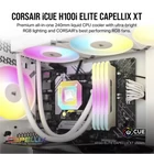 Kép 2/6 - CORSAIR CPU hűtő iCUE H100i ELITE CAPELLIX XT (vízhűtés), 2 Ventilátoros, LGA1700 támogatással, fehér