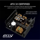 Kép 3/7 - CORSAIR Tápegység Moduláris, RM1000x, 1000W, ATX3.1, PCIe5.1, 14cm, Cybenetics Gold