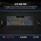 Kép 2/8 - CORSAIR Vezetékes Billentyűzet Gaming, K70 RGB PRO, Mechanikus, CHERRY MX Red switch, Alumínium keret, US, szürke